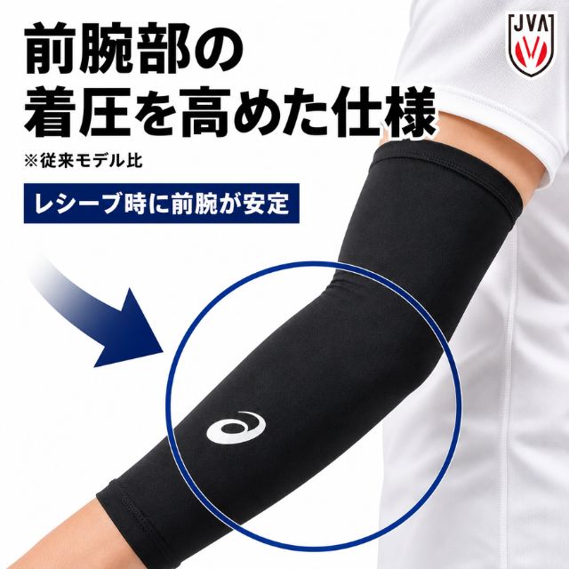 前腕部の着圧を従来モデルより高めた仕様