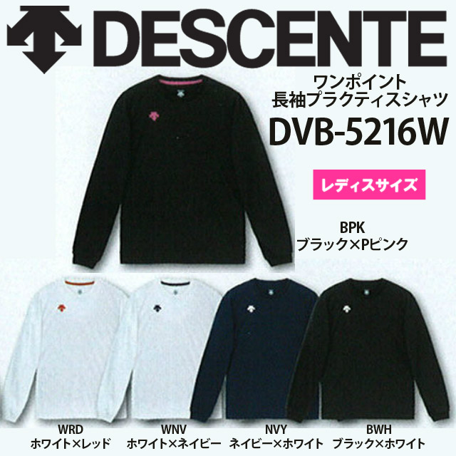 デサント(DESCENTE)/バレーボールウェア/ワンポイント長袖プラクティスシャツ/DVB-5216W